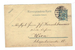 Österreich, 1905, Korresp.karte "mit Bezahlter Antwort" (ohne Antwortteil) Mit Eingedr. 5H Frank., Stempel Wien (13180W) - Postkarten
