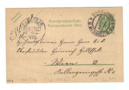 Österreich, 1907, Korresp.karte - Korespondencni Listek Mit Eingedr. 5 Heller Frankatur, Stempel Budweis Und Wien (13182 - Postcards