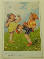 Hans Hat Hosen An Und Die Sind Bunt...postmark Bad Kissingen, Germany 1942. - Humorous Cards