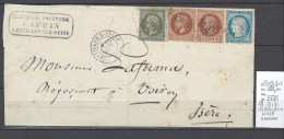 France - Lettre Chatillon/Seine  - 09/1871  - Affranchissement Tricolore Napoléon - Ceres - 1849-1876: Classic Period