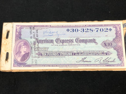 AMERICAN-EXPRESS-TRAVELERS-CHEQUES RECORD(BANK NOTE COMPANY) YEAR 1950 /10 DOLLAR)25 Pcs 10USD Good Quality - Otros – América