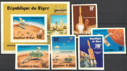 Niger 1977, Space, Mars Exploration, 5val +BF IMPERFORATED - Niger (1960-...)