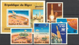 Niger 1977, Space, Mars Mission, 5val+BF - Niger (1960-...)