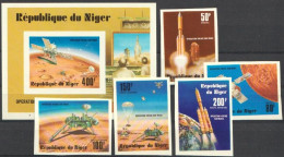 Niger 1977, Space, Mars Mission, 5val+BF IMPERFORATED - Niger (1960-...)