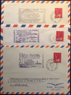 France - Lot De 3 Enveloppes Avec Flamme Et Cachet PORTE HELICOPTERES JEANNE D'ARC - (B2788) - 1961-....