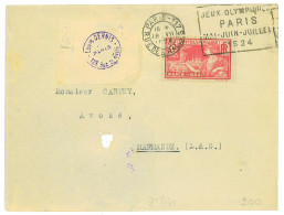 P3468 - FRANCE , 18.7.24 DURING GAMES, SLOGAN CANCEL II TYPE, RUES DES HALLES, ON OLYMPIC 25 CT STAMP. - Ete 1924: Paris