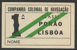 Portugal Etiquette Valise Paquebot CCN Companhia Colonial De Navegação Prèmiere Classe Ship Luggage Label Steamship - Europe