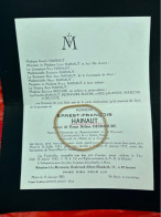 Mr Ernest Hainaut Epoux Desmasure Enregistrement Et Domaines *1863 Mons +1935 Mons ND Messine Bricusse Pluche Du Bus Lau - Todesanzeige