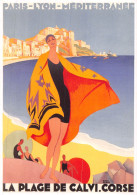 P-24-EM.-2821 : REPRODUCTION MODERNE  AFFICHE DE CHEMIN DE FER PLM. CALVI - Calvi