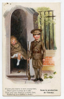 Enfants.children.petit Garçon En Costume Militaire Fillette Sous La Protection De Tommy - Humorous Cards