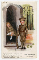 Enfants.children.petit Garçon En Costume Militaire Fillette Sous La Protection De Tommy - Cartes Humoristiques