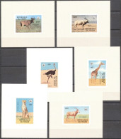 Niger 1978, WWF, Giraffe, Ostrich, Leopard, 6BF Proofs - Giraffe