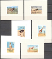 Niger 1978, WWF, Giraffe, Ostrich, Leopard, 6BF Proofs - Roofkatten