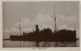 HMS Assistance WW1 Military Ship Real Photo Postcard - Guerre
