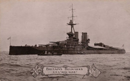 British Bulwarks HMS Iron Duke Real Photo WW1 Ship Postcard - Guerre