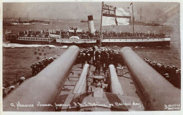 HMS Neptune WW1 Ship On Review Day Real Photo Old Postcard - Krieg