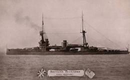 British Bulwarks HMS Neptune Real Photo WW1 Ship Postcard - Guerre