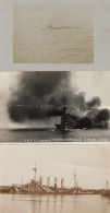 WW1 Ships HMS Colossus 3x Real Photo Worn Old Postcard S - Guerre