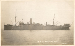 HMS Assistance WW1 Military Ship Old Real Photo Postcard - Guerre