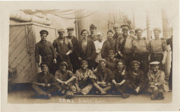 Coal Ship Day Military WW1 Crew War Old Shipping Postcard - Warships