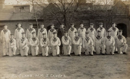 HMS Ganges B4 Class WW1 Sailors Military Ship Crew War Postcard - Warships