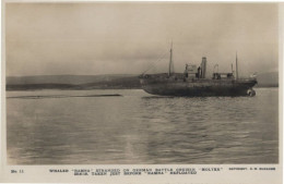 Whaler Ramna Ship Stranded German Military Battle Cruiser Moltke RPC Postcard - Warships
