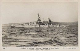 German WW1 Bayern Battle Ship Sinking Navy Victory 1919 RPC Postcard - Warships