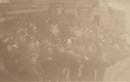 Military WW1 Hymn Funeral Church Service On Ship Brass Band Old Postcard - Krieg