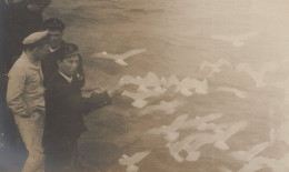 Military WW1 Ship Sailor Examining War Map Unidentified RPC Postcard - Warships