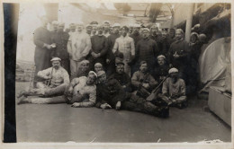 Unidentified WW1 Military Navy Ship Crew Gun Sailor Real Photo Postcard - Guerre