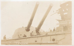 HMS Neptune Ship Military Guns Crew Antique Real Photo Postcard - Krieg