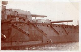 HMS Conqueror Ship Military Guns Circa WW1 Old Real Photo Postcard - Warships