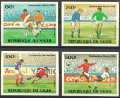 Niger 1981, Football Wrld Cup In Mexico, 4val IMPERFORATED - 1986 – Mexico