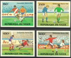 Niger 1981, Football Wrld Cup In Mexico, 4val IMPERFORATED - Niger (1960-...)