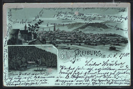 Mondschein-Lithographie Freiburg I. Br., Waldsee Und Blick Vom Lorettoberg  - Freiburg I. Br.