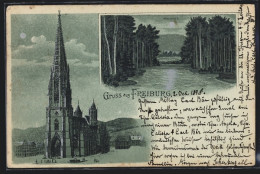 Mondschein-Lithographie Freiburg I. Br., Münster Und Waldsee  - Freiburg I. Br.