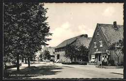 AK Lahde /Weser, Bahnhofstrasse Mit Cafe-Restaurant  - Sonstige & Ohne Zuordnung