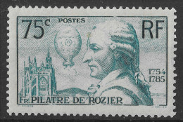 Lot N°206 N°313 , 150éme Anniversaire De La Mort De L'aéronaute  François Pilâtre De Rozier (point Marron En Haut) - Unused Stamps