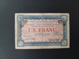 AUXERRE 1 FRANC 1920 - Cámara De Comercio
