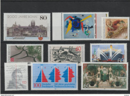 ALLEMAGNE 1989 Yvert 1234-1236 + 1242 + 1251-1252 + 11255 + 258 + 1262 NEUF** MNH Cote : 16,80 Euros - Unused Stamps