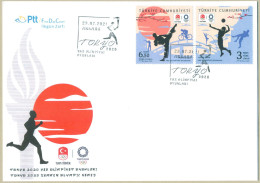 TURKEY 2021 MNH FDC TOKYO 2020 SUMMER OLYMPIC GAMES FIRST DAY COVER - Lettres & Documents