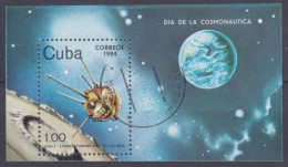 1984 Cuba 2850/B81 Used Satellite - Luna 1 5,00 € - Amérique Du Sud