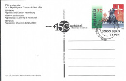 SUISSE 1998: CP Ill. Entier De 70c Avec CAD PJ - Stamped Stationery