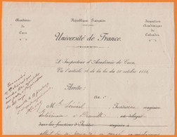 14 Academie De CAEN Universié De France Le 17 Fev 1919 Congé De Remplacement Institutrice A DEAUVILLE - Gebührenstempel, Impoststempel