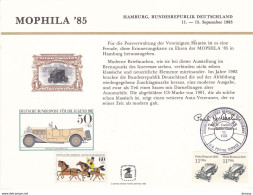 RFA 1985 MOPHILA 85 VOITURES CARTE - Storia Postale