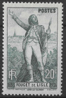 Lot N°207 N°314 ,Centenaire De La Mort De Claude Rouget De Lisle(avec Charnière) - Unused Stamps