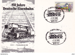 ALLEMAGNE RFA  1985 150 Jahre Deutsche Eisenbahn Trains - Covers & Documents