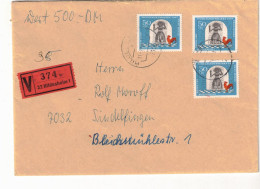 1966, Wertbrief über "500 DM"  Mit 3-mal 50 Pf. Märchen Ab HILDESHEIM - Covers & Documents