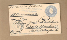 Los Vom 30.05  Ganzsache-Karte Aus Argentinien Nach Aschaffenburg 1897 - Cartas & Documentos