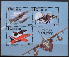 Gibraltar 2001 Mi Block 46 MNH  (ZE1 GIBbl46) - Avions